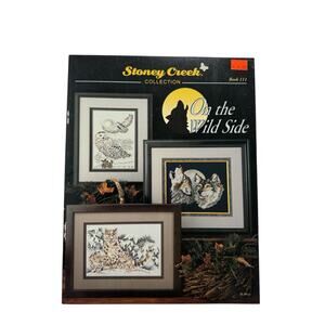 Vintage On The Wild Side Cross Stitch Pattern Book STONEY CREEK Wolf Birds 1993